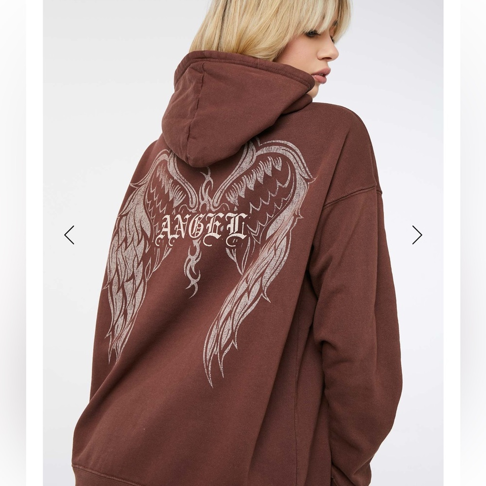 ARDENE | Brown Angel oversized hoodie